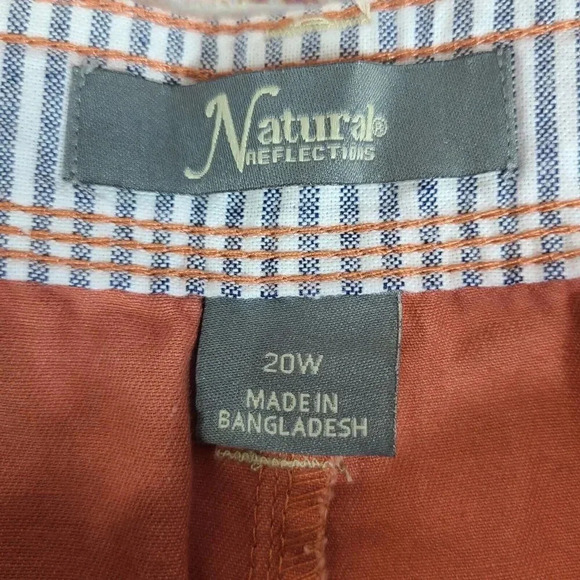 Natural Reflections Spring Valley Twill Shorts Women's Plus Size 20W Redwood New - Picture 3 of 5